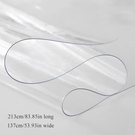 CHENYU Transparente Tischdecke 213 x 137 cm Tischschutz Transparent Wiederverwendbar Tischfolie Transparent Wasserdicht ölbeständig und Reibungsbeständig Küchenparty Picknick im Freien