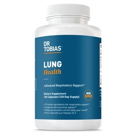 Dr. Tobias Lung Health Supplement with Vitamin C, Butterbur, Quercetin & Bromelain, Advanced Lung Cleanse Detox Formula for Bronchial & Respiratory System, Non-GMO, 120 Capsules, 120 Servings