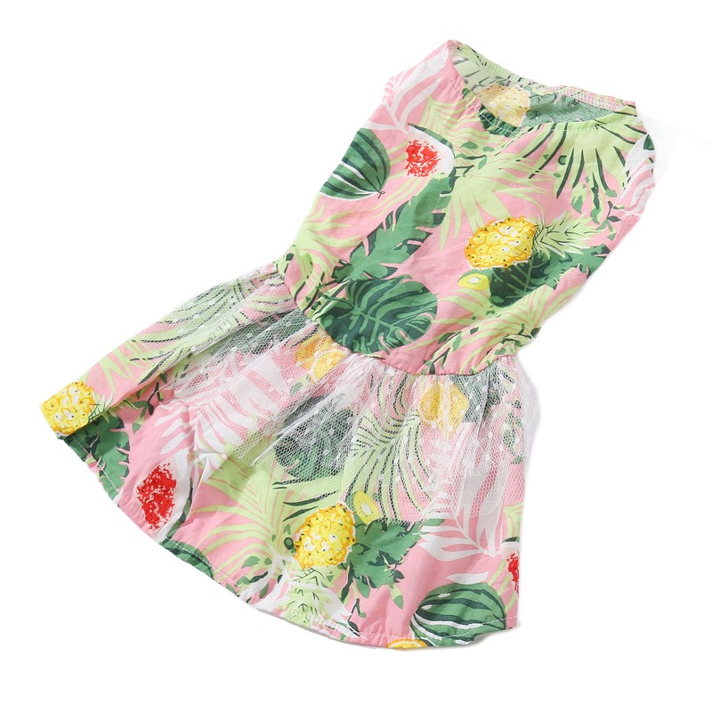 Dog Dress Romantic Classic Leaf Pattern Soft Comfortable Doggie Princess