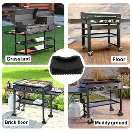 Ohraina Furniture Wheel Caster Cups/Universal Outdoor Barbecue Stove Anti Slip Fixed Wheel，Silicone Non-Slip Caster Cups，Suitable for All Small Wheels of Outdoor Barbecue Grills/Furniture(4Pack/Black