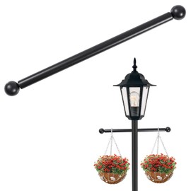 Lamp Post Cross Arm 16 inch Steel Lamp Post Cross Bar Ladder Rest Post Cross Arm Replacement for Outdoor Lamp Post (Black 1Pack)