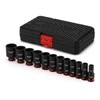 MIXPOWER 12 Pieces 3/8'' Drive Semi-Deep Impact Socket Set,12 Point,SAE,5/16"-1",CR-MO,Axle