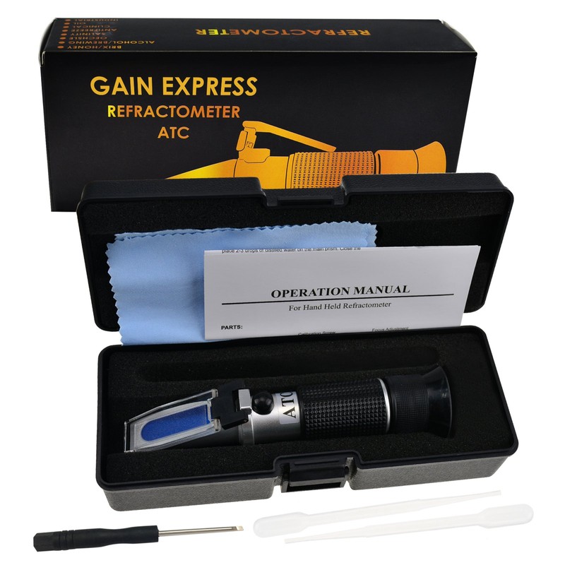 5-in-1 Automotive Battery Antifreeze Refractometer ATC for Specific Gravity, Ethylene
