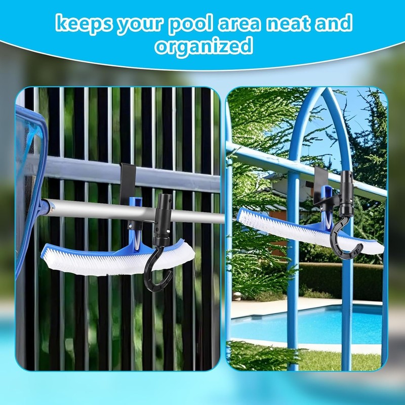 HEHIPLE 2 Pcs Pool Fence Hooks, Pool Tool Organizer, for