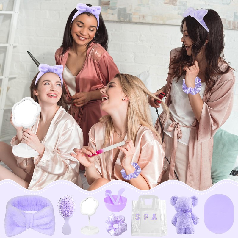 48 Pcs Purple Sleepover Party Supplies 6 Lovely Towel 6