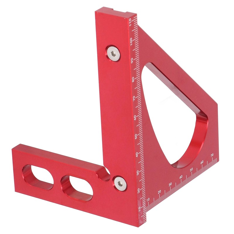 3D Mitre Angle Ruler Aluminum Alloy Professional Red 45 Degree
