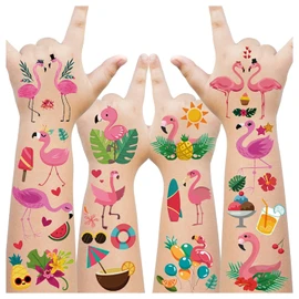 Cerlaza 235 Styles Hawaiian Luau Flamingo Temporary Tattoos for Kids Girls, Tropical Fake Tattoo Stickers Party Supplies Favors Decorations (10 Sheets)