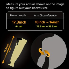 Unbranded Cut Heat Resistant Sleeves - 17.3" Aramid Anti-Bite Arm Guards Thumb Hole Safety