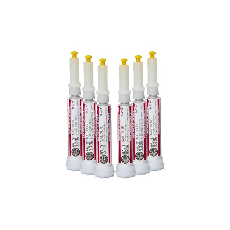 Beauty Secrets Nail Glue, Drip & Clog Proof, 6 Pack