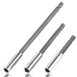 3-Piece Bit Extension Bit Holder Bit Holder Set, 1/4 Inch Hex Shank Extension Magnetic Drill Holder Magnetic Drill Quick Change Bit Set for Electric 60/100/150 mm