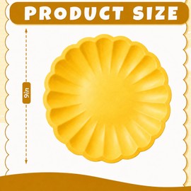 48Pcs Paper Plates, Scalloped Edge, Fall Colors, 9 Inch