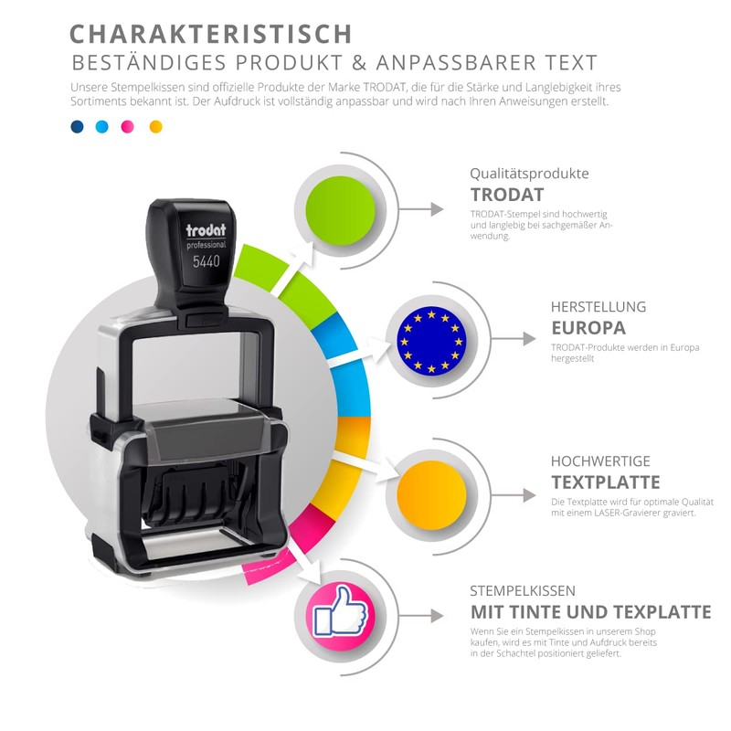 Trodat Metal Line 5206 Self-Inking Ink Pad - Personalise Stamp