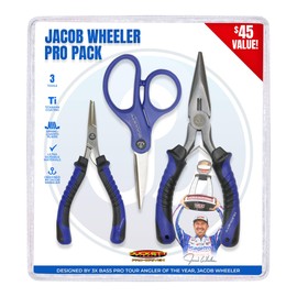 Jacob Wheeler Pro Pack 3 Piece Fishing Tool Set Including Split Ring Pliers, Needle Nose Pliers and Braid Scissors
