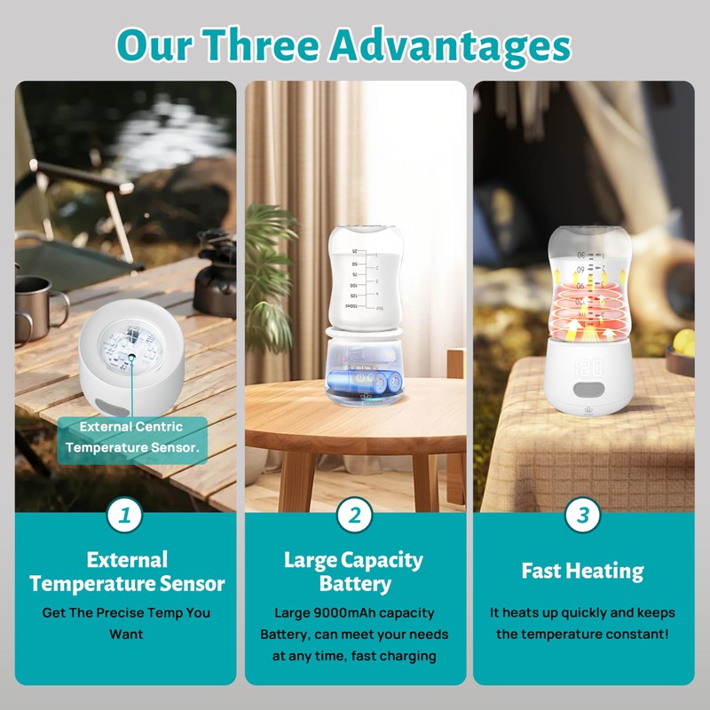 MUMBEE Portable Bottle Warmer for Travel with Fast 4 Heat