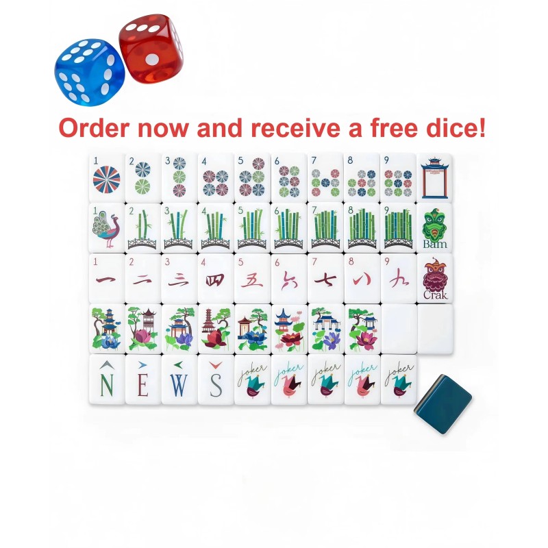 Luxury Custom Blue Singapore Mahjong Thick 4-Layer Acrylic Portable Home