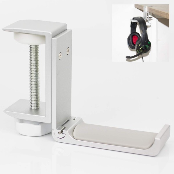 MeetRade Headphones Stand Foldable Headset Hanger Holder Aluminum Clamp On