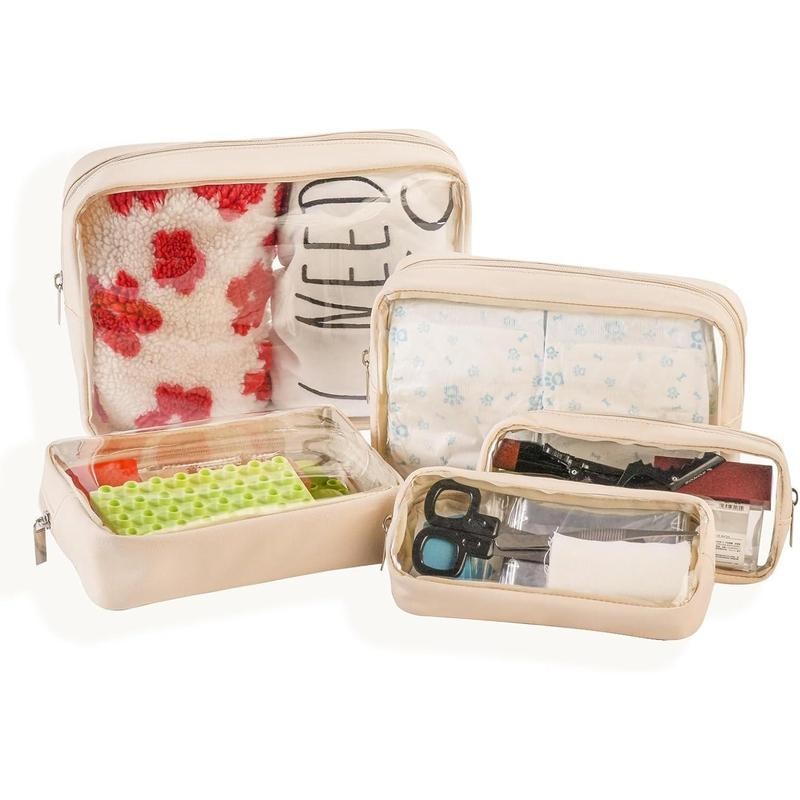 5-Count Diaper Bag Organizer Pouch Set Clear Waterproof s Toiletry