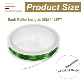 sourcing map 22 Gauge(0.6MM) Copper Wire for Jewelry Making Tarnish Resistant Beading Wire for Jewelry Making Crafts Supplies, Green,38M