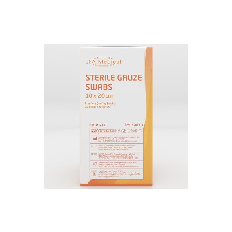 JFA Medical Premium Sterile Gauze Swabs 10cm x 20cm -