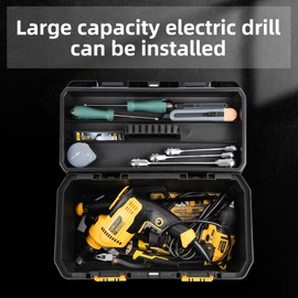 Deli Plastic Tool Box, 15in Heavy Duty Tool Box,Small Toolbox Organizer with Handle,Tool Case with Double Locking, Craftsman Tool Storage Box, Tool Organizers and Storage Box