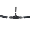 E-outstanding Tee Barbed Connector 10PCS Black 3/8 Inch to 1/4