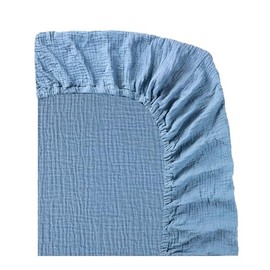 Muslin Crib Sheet – 100% Cotton Baby Fitted Sheet for Boys & Girls, Ultra Soft & Breathable, Snug Fit with 360° Elastic, Fits Standard Crib Mattress 28" x 52" & Toddler Beds.