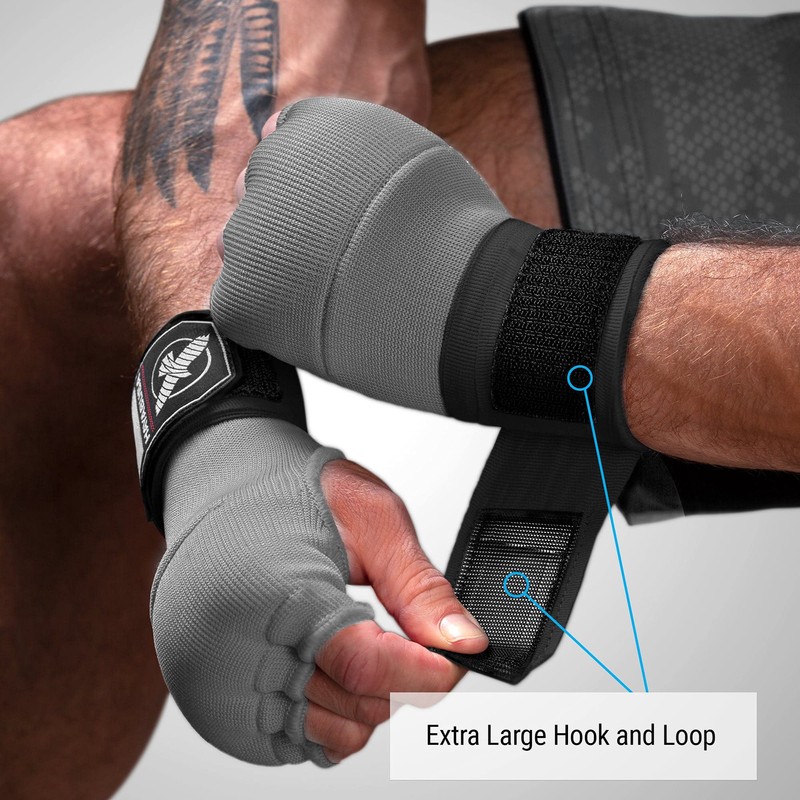 Hayabusa Quick Gel Boxing Hand Wrap Gloves - Grey, Medium