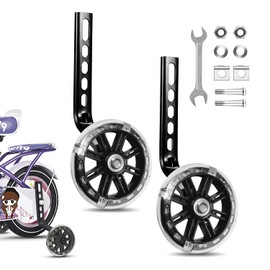 Stabilisers Children's Bicycle, Universal Auxiliary Wheels, Bicycle Stabilisers Stabilisers for 12 14 16 18 20 Inch (Flash Black)
