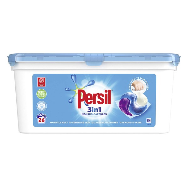 Persil 3 in 1 Non Bio Laundry Washing Capsules, 26 Washes, 702g