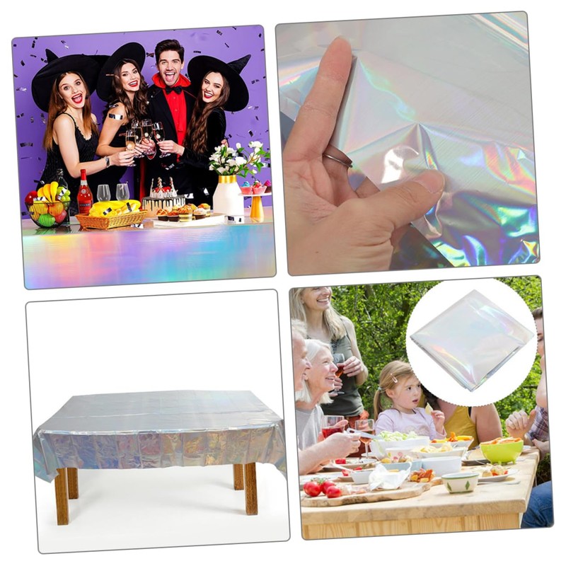 Alipis 3 pcs Iridescent Table Covers Rectangle Tablecloths for Party