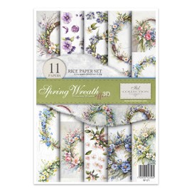 ITD Collection RP071 Spring Wreath Rice Paper 21 x 30 x 0.15 cm