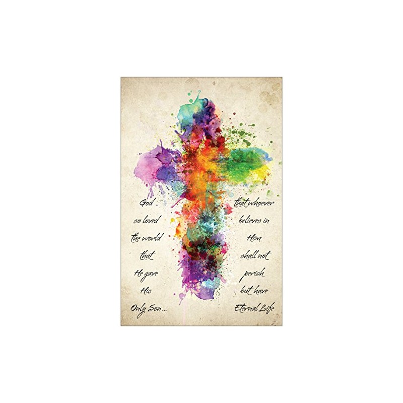 Watercolor Cross Inspirational Christian Poster-D29