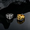 Raymard Men's Christian Cross Rings,Stainless Steel Crucifix Religious Rings for