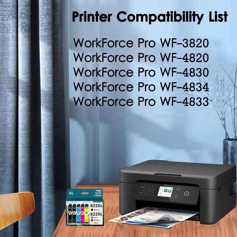 Remanufactured for Epson 822XL Ink Cartridges for WorkForce Pro WF-3820