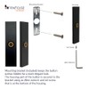 Newhouse Hardware Rectangular Lighted Wired Metal Doorbell Button in Black