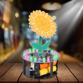 Sunflower Soldering Project, ICSTATION Light Chasing Sunflower Soldering Practice Kit With RGB LED Flashing Lights DIY Rotating Sunflower Electronic Kit for Teenagers School Students Education