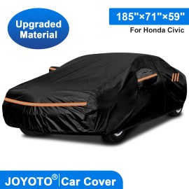 JOYOTO For Honda Civic Waterproof Full Car Cover UV Resistant Outdoor Protection