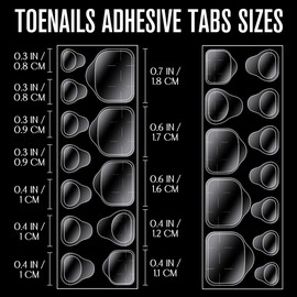 Yatinkim 12 Sheets 288 PCS Toenails Glue Stickers Press on Toe Nails Sticky Adhesive Tabs Fake Stick on Toenail No Glue Adhesive Tab Jelly Double-Sided Transparent Manicure Supplies