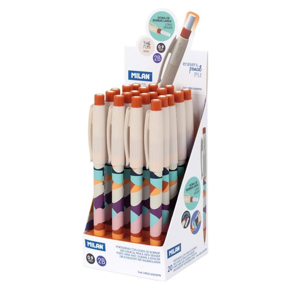 MILAN® Displaybox 20 mechanical pencils pl1 0.9 mm 2b series