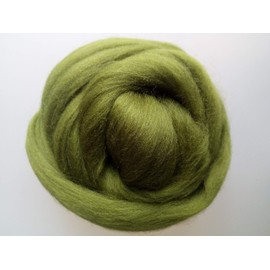 Green Family* 100% Pure Merino Wool for Felting, 30-200g (Olive Green, 30g)