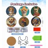 6 Pcs Dogs Diamond Paintings Coasters with Holder for Adults