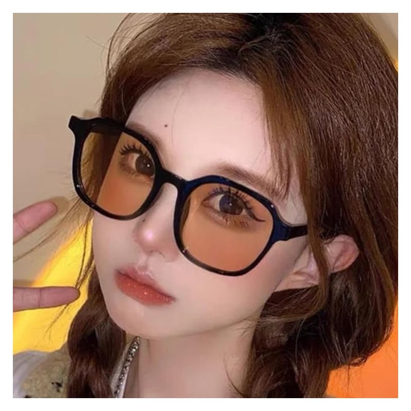 88flix Korean Unisex Women's Sunglasses Stylish Oversize Large, Black