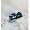 TIGRADE 8MM Abalone Shell Titanium Rings Wedding Bands Comfort Fit
