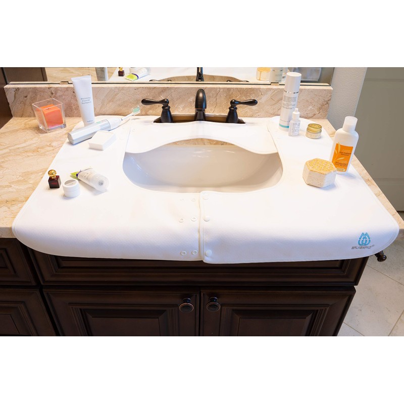 SPLASHPAD Bathroom Sink Mat, Clean and Dry Countertop Protector, Better