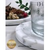 EXCHUES Natural Marble Tray, 6 inches Inside Raised Edges Round