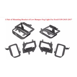 xglow Fit 15-17 Ford F150 Cube Dual Fog LED Light Pods Front Bumper Mounting Brackets