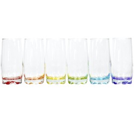 Vibrant Splash Water, Beverage Highball Glasses, 13.25 Ounce - Set of 6