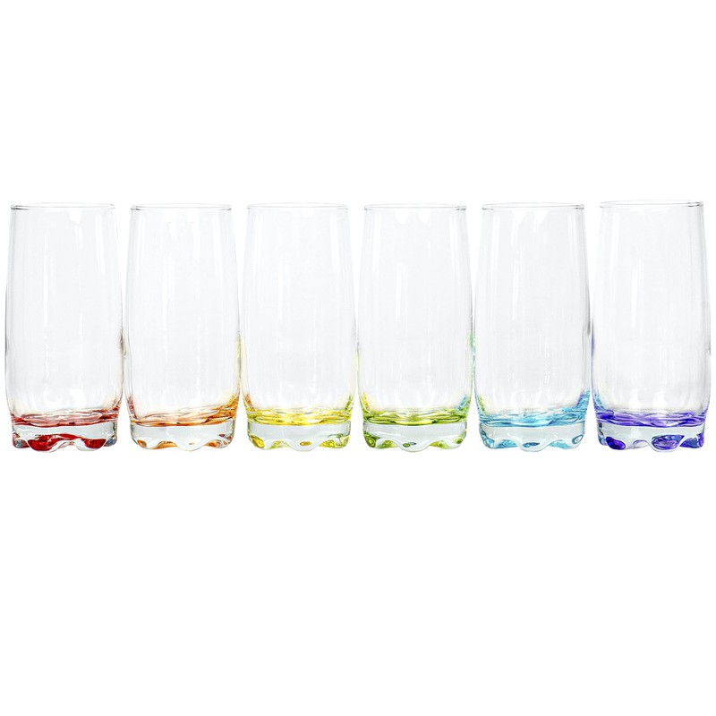 Vibrant Splash Water, Beverage Highball Glasses, 13.25 Ounce - Set
