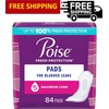 Poise Incontinence & Postpartum Incontinence Pads, 5 Drop Long Length-84