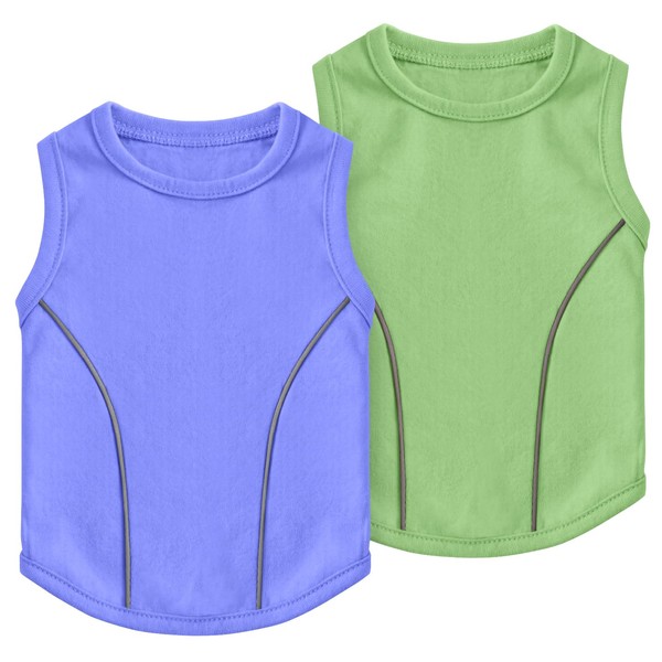 Idepet 2 Pack Dog Shirts with Reflective Strip Soft Breathable